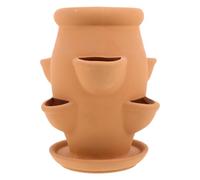 HYTROVE Strawberry Tower Planter Lightweight Ceramic Multi Pocket Pot for Succulents Flowers Indoor Plants Versatile Terracotta Container for Gardens Home Interiors
