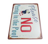 HYTROVE Swimming Pool Metal Sign Outdoor Pool Poster Waterproof Sturdy Slogan Wall Decor for Party Areas