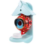 HYTROVE Teapot Shaped Bird House with Lightweight Resin and Wood Construction, Wear Resistant Hanging Budgie Cockatiel Breeding Box for Garden and Orchard Use