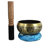 HYTROVE Tibetan Singing Bowl Set 3pcs Copper Wood Meditation Bowls with Mallet Cushion for Yoga Relaxation Calming Effects Portable Spiritual Gifts Random Color