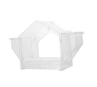 HYTROVE Transparent Window Bird Feeder for Outdoors with Viewing Panel Wide Entrance Easy to Clean Suction Cup Birdhouse for Clear Birdwatching and Keeping Food Dry Fresh