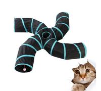HYTROVE Tunnel 4 Ways Cat Canvas Black S Shaped with in Foldable Design, Practical Funny Interactive Playing Tube and Pet for Indoor Cats and Kittens