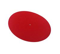 HYTROVE Turntable Mat Pad Static Wool Slipmat for Vinyl Record Players Diameter Red Compatible with All Turntables Reduces Vibration Enhances Sound Quality