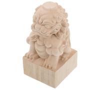 HYTROVE Unfinished Wooden Lion Finial Post Cap for Garden and Artificial Bridge Decoration Vintage Garden Style Can Be Painted Or Stained for Outdoor Fence Post Finials