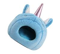 HYTROVE Unicorn Shape Plush Hamster Hideout Cozy Warm Nest for Pets for Chinchillas Mice and Rabbits with Removable Cushion for Easy Cleaning Random Color