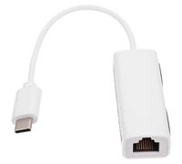 HYTROVE USB Network Adapter Type-C Ethernet Adapter Laptop Accessory with 10/100Mbps Full Duplex and Half Duplex Automatic Detection White ABS Design for Business Travel