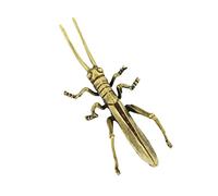 HYTROVE Vintage Brass Animal Figurine Grasshopper Desktop Ornament Polished Smooth with Archaize Retro Style, Elegant Collectible Decoration for Parties Or Shopping Mall Color