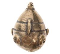 HYTROVE Vintage Brass Fish Statue for Desk Decor Creative Aquarium Ornament Floating Fish Decoration for Feng Shui and Chinoiserie Office Decor Antique Brass Figurine for