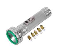 HYTROVE Vintage Old-fashioned Flashlight Torch with Miniature Bulbs, Battery Operated Classic Portable Red Light Flashlight for Night Beach and Outdoor Use, 80’s Style Handheld Searchlight Prop