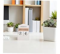 HYTROVE Vintage Wood Block Calendar for Desk Perpetual Month and Date Display Compact Retro Decoration for Home Office Study Multifunctional Wooden Calendar Blocks for Elegant Workspace