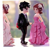 HYTROVE Wedding Couple Figurines Bride Groom Statue Romantic Cake Decorations for Wedding Day Tabletop Ornament Gift