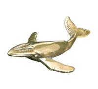 HYTROVE Whale Retro Small and Figurine Copper Workmanship Delicate Vintage Size Design, Lightweight Ornament for Nautical Desktop and Space Decorations