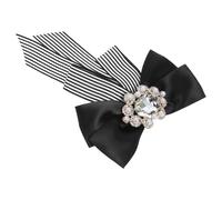 HYTROVE White Bow Tie Does Not Hurt Clothes and Easy to Wear, Pre-tied Cloth Neck Tie with Pin the Back for Women Suitable for Shirt and Skirt Business and Formal Wear