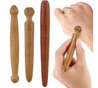 HYTROVE Wood Massage Tool 3Pcs Set for Foot & Hand Massage with Round Edges and Pointed Side for Manual Reflexology