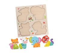 HYTROVE Wooden Animal Jigsaw Puzzle Set Large Montessori Shape Matching for Boys Early Development Preschool Educational Game Interactive Learning Activity