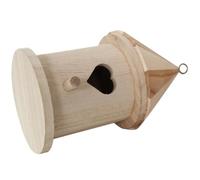HYTROVE Wooden Bird House Unfinished Bird Feeding Box Heart-shaped Door for Boys and Girls Crafts Outdoor Garden Decoration Nest