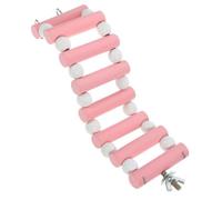 HYTROVE Wooden Hamster Soft Ladder Chew Toy Sturdy Physical Activity Bridge Pink Small Pet Climbing Accessory for Hamsters