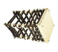 HYTROVE Wooden Hollow Bunny Feeder with Buckle Design, Prevents Rabbits from Eating Too Fast, Hanging Rack Container for Hay Feeding, Feeder for Rabbits and Small Pets