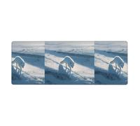 HYTTER Arctic Fox on The Snowy Plains Printing Extra Large Mouse pad Mousepad Computer Office Gaming Keyboard Thickened Version 12x31.5in