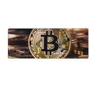 HYTTER Bitcoin Printing Extra Large Mouse pad Mousepad Computer Office Gaming Keyboard Thickened Version 12x31.5in