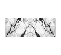 HYTTER Black and White Marble Printing Extra Large Mouse pad Mousepad Computer Office Gaming Keyboard Thickened Version 12x31.5in