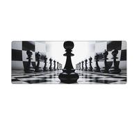 HYTTER Black White Chess Checkerboard Printing Extra Large Mouse pad Mousepad Computer Office Gaming Keyboard Thickened Version 12x31.5in