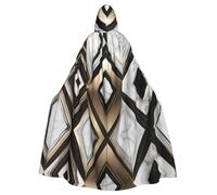 HYTTER Black White Gold Foil Marble Prints Halloween Hooded Poncho Adults Cloak Party Decoration Parties Mardi Gras Costume Easy Care Durable