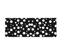 HYTTER Black White Polka dots Printing Extra Large Mouse pad Mousepad Computer Office Gaming Keyboard Thickened Version 12x31.5in