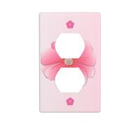 HYTTER Blooming Carnations Printing Double Socket Wall Panel Electrical Socket Cover Plate Shatter Decoration Durable 4.5x2.76in
