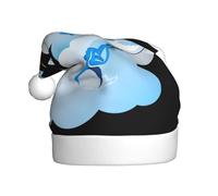 HYTTER Blue birds dancing on the clouds Prints Christmas Hat for Adult Soft and Fluffy Brim, Lightweight Comfort