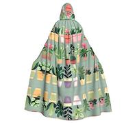 HYTTER Bonsai plant Prints Halloween Hooded Poncho Adults Cloak Party Decoration Parties Mardi Gras Costume Easy Care Durable