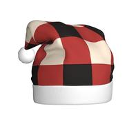 HYTTER buffalo check Prints Christmas Hat for Adult Soft and Fluffy Brim, Lightweight Comfort