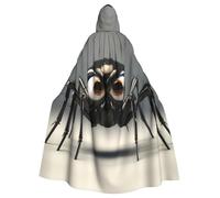 HYTTER cartoon black spider Prints Halloween Hooded Poncho Adults Cloak Party Decoration Parties Mardi Gras Costume Easy Care Durable