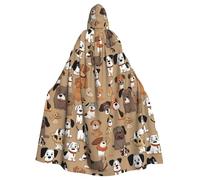 HYTTER Cartoon cute puppy Prints Halloween Hooded Poncho Adults Cloak Party Decoration Parties Mardi Gras Costume Easy Care Durable