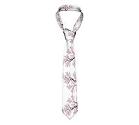 HYTTER Cherry Blossoms Tree Men's Necktie - Fashion Printed Silk Tie for Men, Easy-Care, Perfect for Weddings and Parties, Black, One size