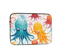 HYTTER Colorful Squid Octopus Prints Shockproof Portable Laptop Sleeve Case 15 inch - Fits 10-17 Inch Laptops - for Men & Women - Business Travel, Office