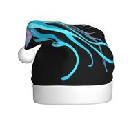 HYTTER Crown jellyfish Prints Christmas Hat for Adult Soft and Fluffy Brim, Lightweight Comfort