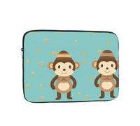 HYTTER Cute Couple Monkey Prints Shockproof Portable Laptop Sleeve Case 10 inch - Fits 10-17 Inch Laptops - for Men & Women - Business Travel, Office