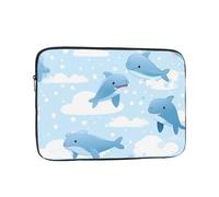 HYTTER Cute Dolphins Prints Shockproof Portable Laptop Sleeve Case 10 inch - Fits 10-17 Inch Laptops - for Men & Women - Business Travel, Office