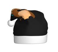 HYTTER Cute Groundhog Prints Christmas Hat for Adult Soft and Fluffy Brim, Lightweight Comfort