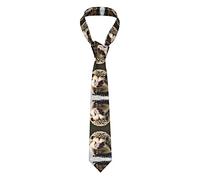 HYTTER Cute hedgehog Men's Necktie - Fashion Printed Silk Tie for Men, Easy-Care, Perfect for Weddings and Parties