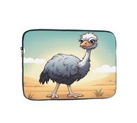 HYTTER Cute Ostrich Prints Shockproof Portable Laptop Sleeve Case 10 inch - Fits 10-17 Inch Laptops - for Men & Women - Business Travel, Office
