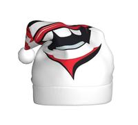 HYTTER Devil's Smile Prints Christmas Hat for Adult Soft and Fluffy Brim, Lightweight Comfort