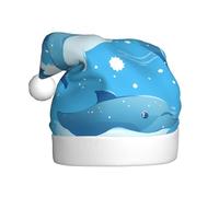HYTTER dolphins in the sea Prints Christmas Hat for Adult Soft and Fluffy Brim, Lightweight Comfort