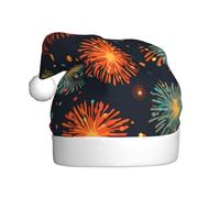 HYTTER explosion firework Prints Christmas Hat for Adult Soft and Fluffy Brim, Lightweight Comfort