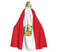 HYTTER Flag of Peru Prints Halloween Hooded Poncho Adults Cloak Party Decoration Parties Mardi Gras Costume Easy Care Durable