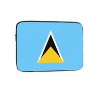 HYTTER Flag of Saint Lucia Prints Shockproof Portable Laptop Sleeve Case 15 inch - Fits 10-17 Inch Laptops - for Men & Women - Business Travel, Office