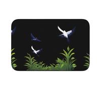HYTTER Flying Birds in The Jungle Printed Crystal Velvet Lock Edge Floor mat, Bedroom Carpet, Parlor, Dormitory Home Decoration