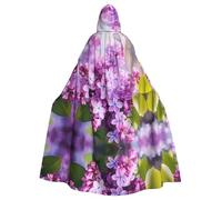 HYTTER Framing Lilac Flowers in Blossom Prints Halloween Hooded Poncho Adults Cloak Party Decoration Parties Mardi Gras Costume Easy Care Durable