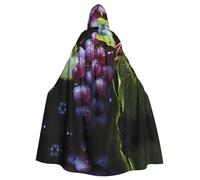 HYTTER Fresh Grapes Prints Halloween Hooded Poncho Adults Cloak Party Decoration Parties Mardi Gras Costume Easy Care Durable